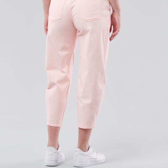 Hollister baby pink belted high rise balloon barrel jeans NWT - Picture 13 of 13